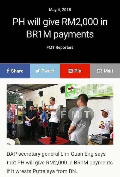 Br1m Manifesto Pakatan Harapan - Contoh Ros