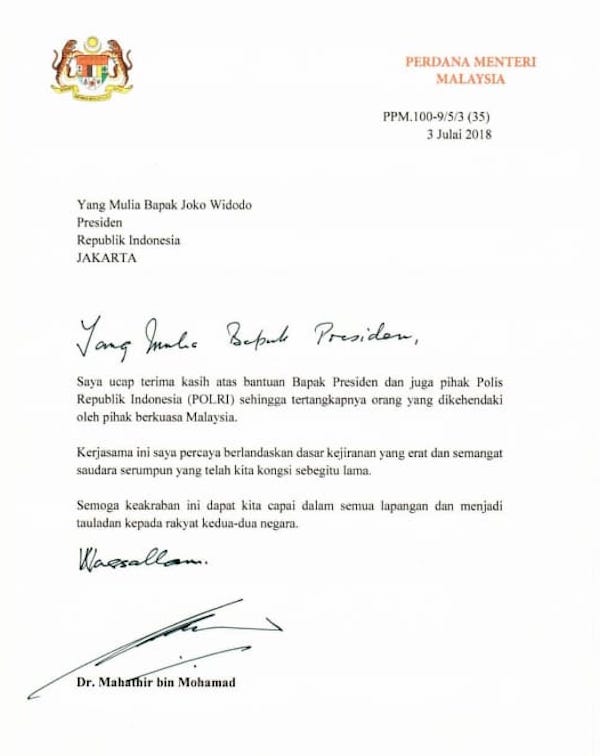 Mahathir Personally Met Jokowi To Request Jamal S Arrest And Extradition Malaysia Today