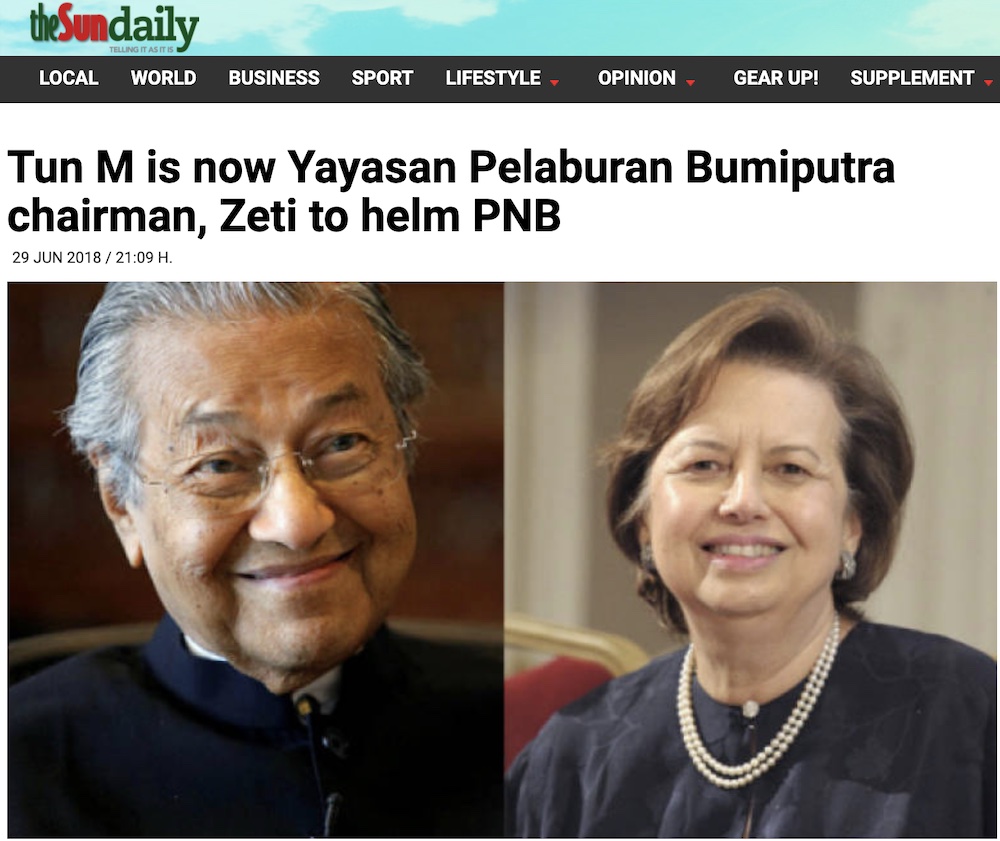 Mahathir not only knew about Zeti but he used this secret to his advantage